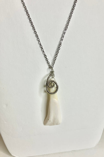 Water Buffalo Tooth Jewelry: Wire Wrapped Necklaces & Earrings