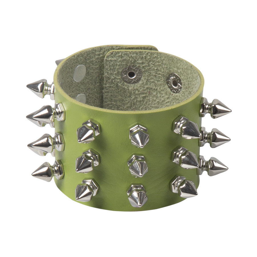 Deathspike Cuff Leather Bracelet - Shadow Threadz Crypt