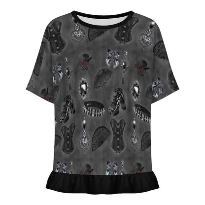 Midnight Heirloom Ruffle Play Tee - Shadow Threadz Crypt