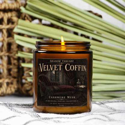 Velvet Coffin Candle 9oz