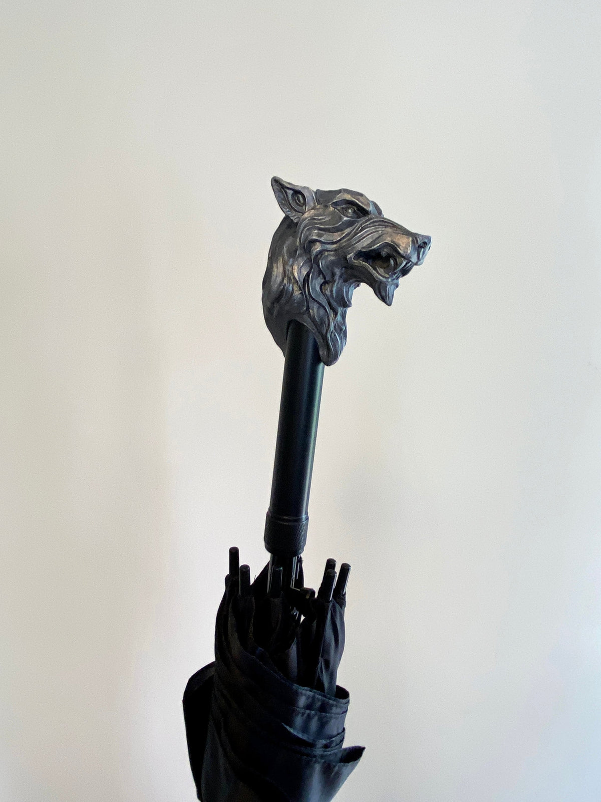 Wolf Head Umbrella, Hand Sculpted Resin | Medieval Gothic