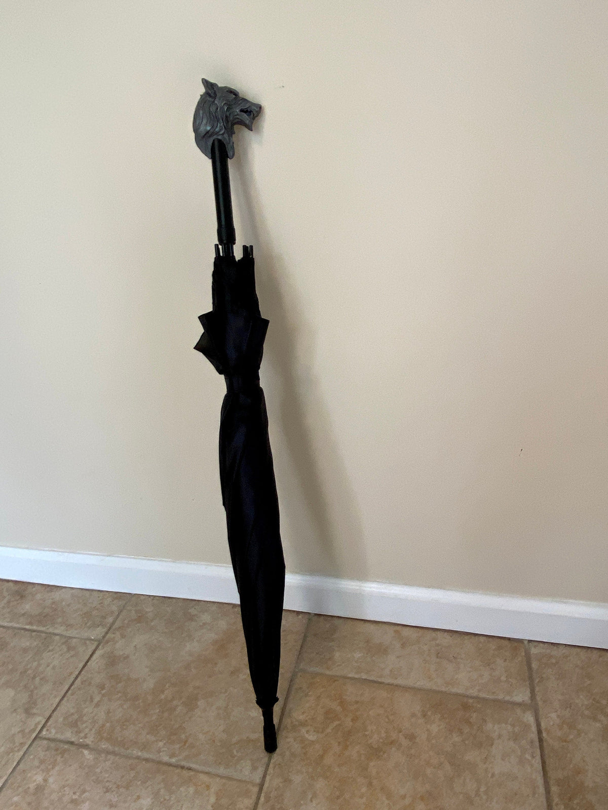 Wolf Head Umbrella, Hand Sculpted Resin | Medieval Gothic