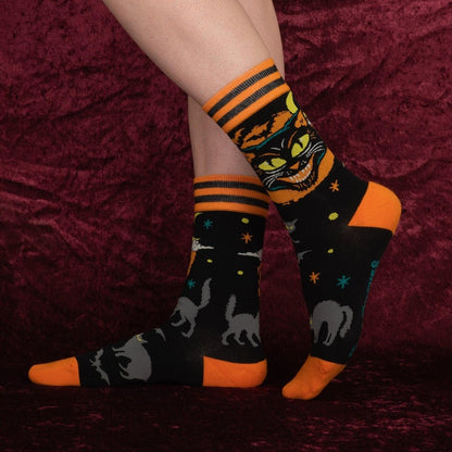 PREORDER Vintage Black Cat Crew Socks