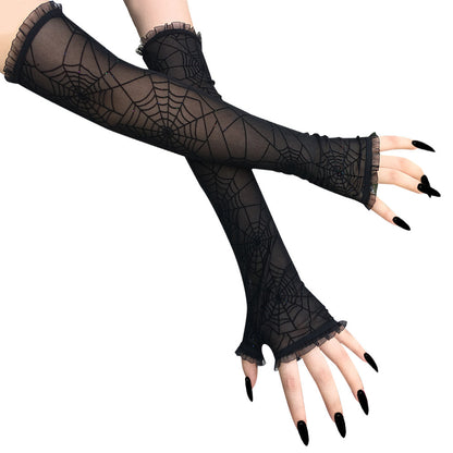 Web of Shadows Fingerless Gloves - Shadow Threadz Crypt