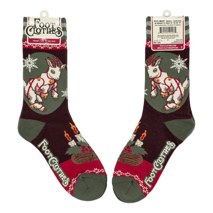 Yule Goat Crew Socks