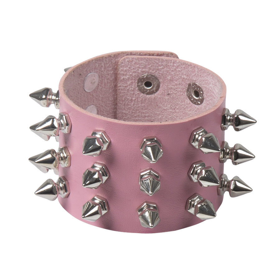 Deathspike Cuff Leather Bracelet - Shadow Threadz Crypt