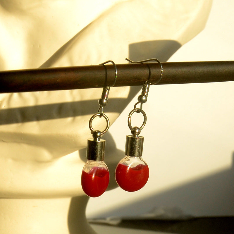 Thirsty Little Vials Earrings - Shadow Threadz Crypt