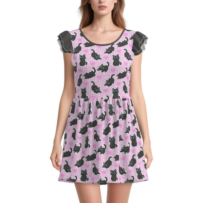 Midnight Meow Playsuit Dress