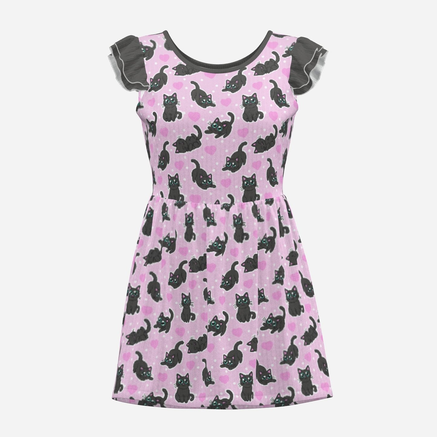 Midnight Meow Playsuit Dress
