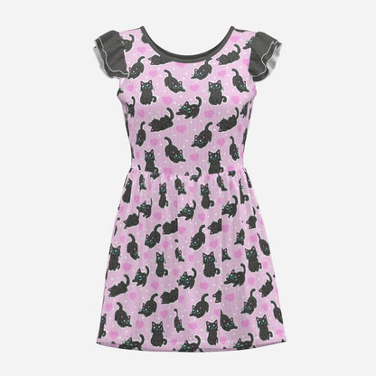 Midnight Meow Playsuit Dress