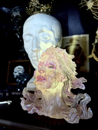 Spirit Summoning Sculpture, with LED Tea Light, Hand Painted Resin Statue