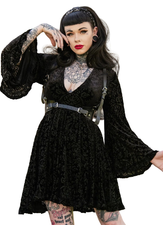 Nyx Velvet Damask Harness Dress