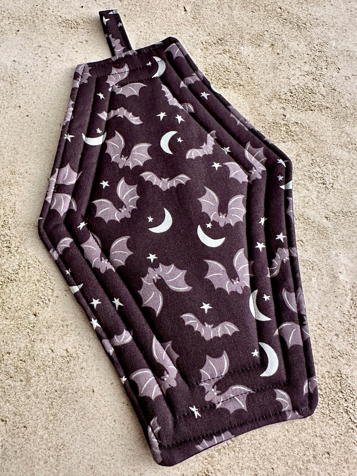 Coffin Pot Holder - Bats & Moons
