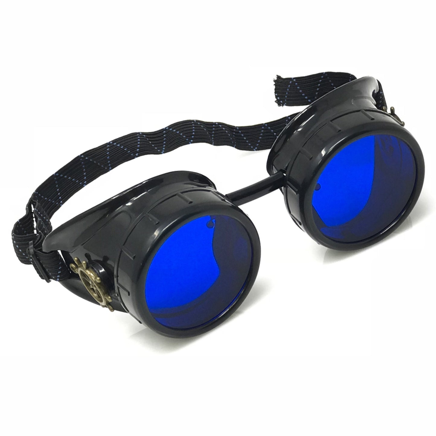 Mad Scientist Steampunk Goggles – Retro Industrial Cosplay Eyewear - red, blue, clear, green lenses