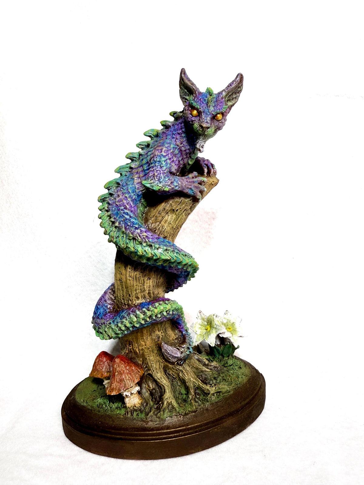 Tatzelwurm/ Dragon Cat Statue, Full Color Resin Sculpture