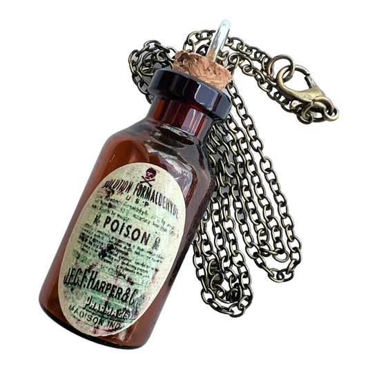 Vintage Apothecary Potion Necklace Gothic Witch Glass Bottle Pendant Harajuku Gyaru