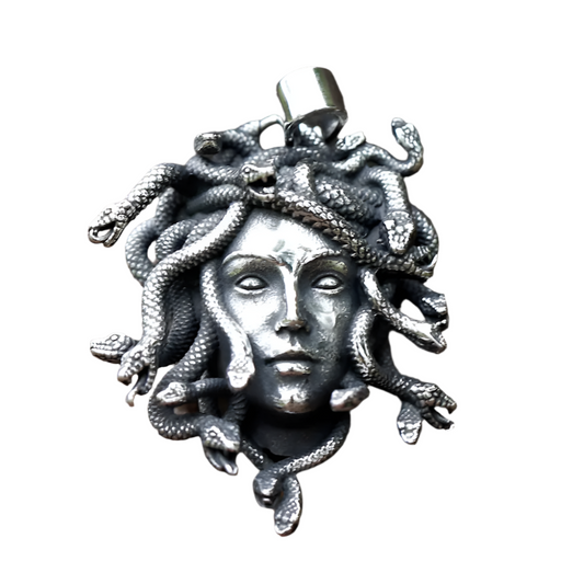 Gaze of the Medusa Cast Stainless Steel Pendant Necklace
