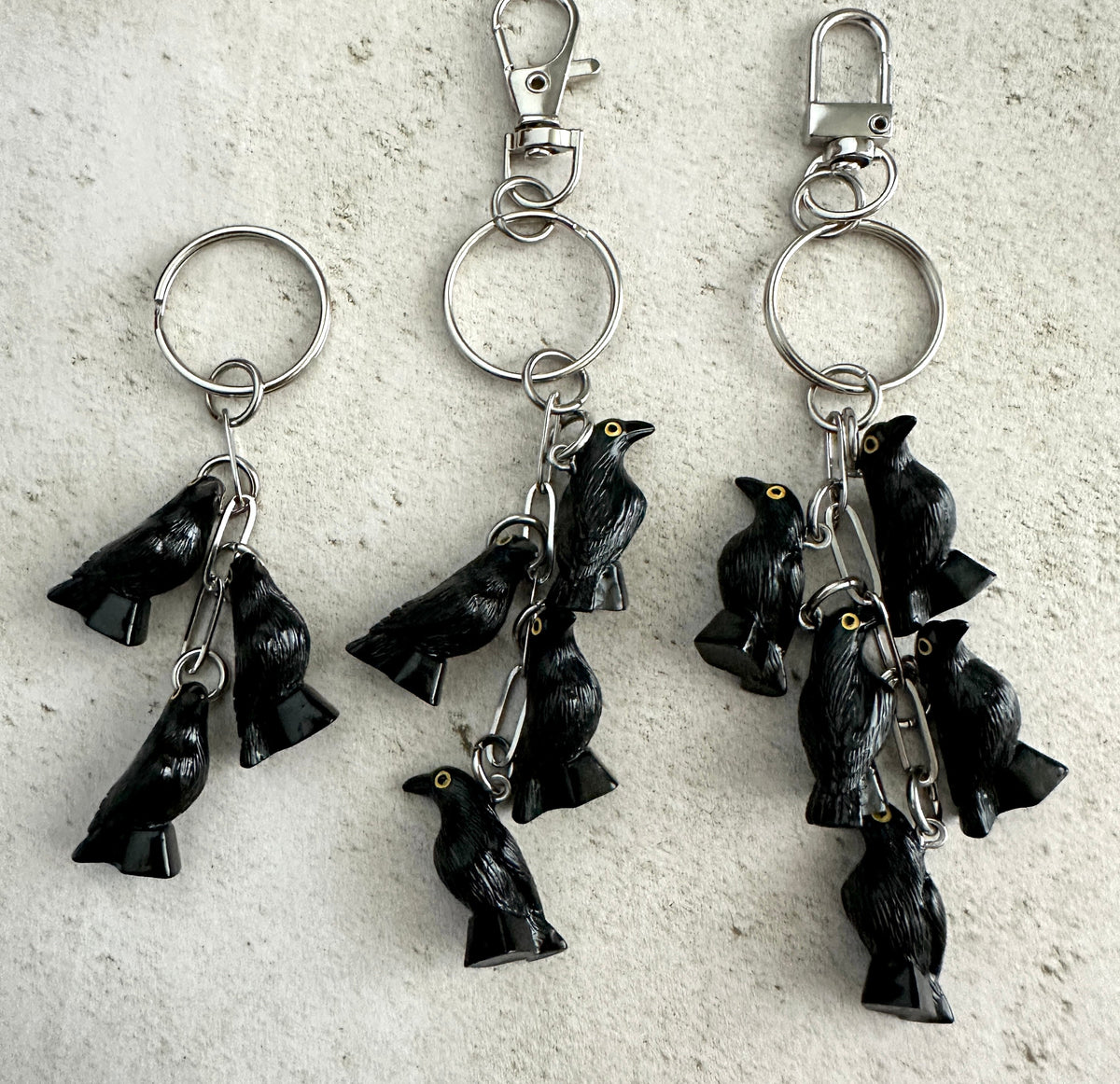 Murder of Crows Keychain – Goth Witchy Bag Charm for Horror Lovers, Witches & Halloween