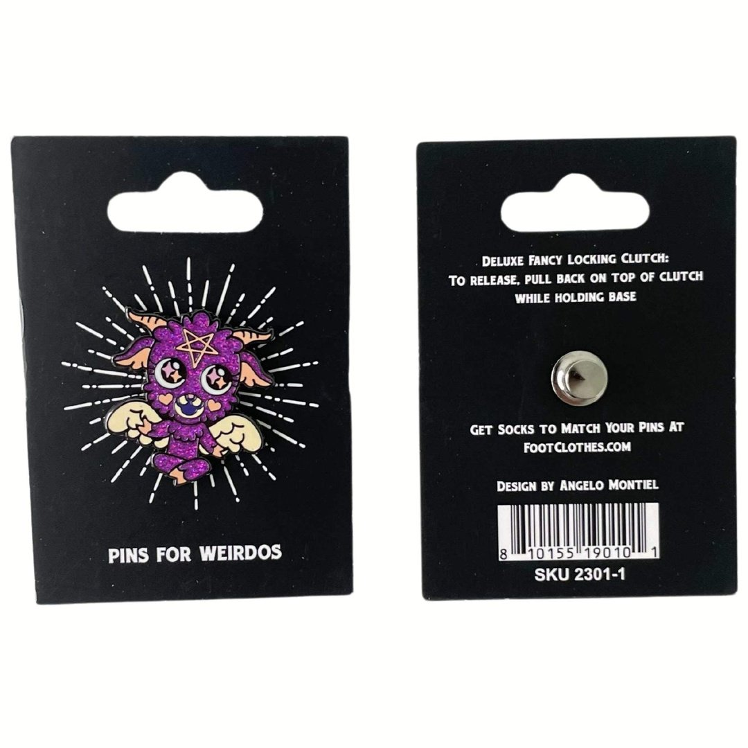 Cute and Baby Baphomet Socks and Pins Gift Pack