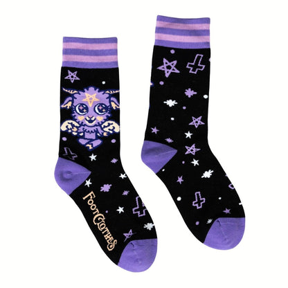 Cute and Baby Baphomet Socks and Pins Gift Pack