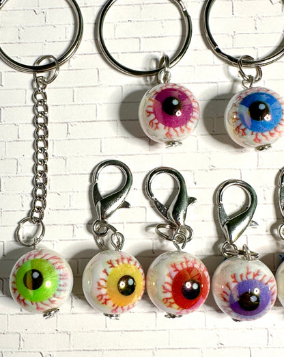 Bloody Eyeball Zipper Pull Keychain