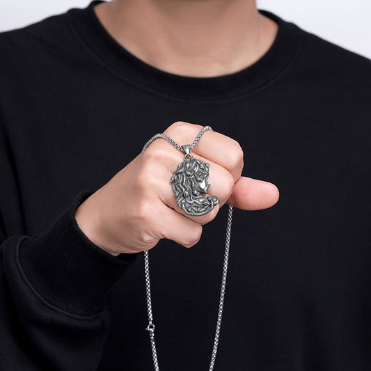 Petrifying Beauty Stainless Steel Necklace - Shadow Threadz Crypt
