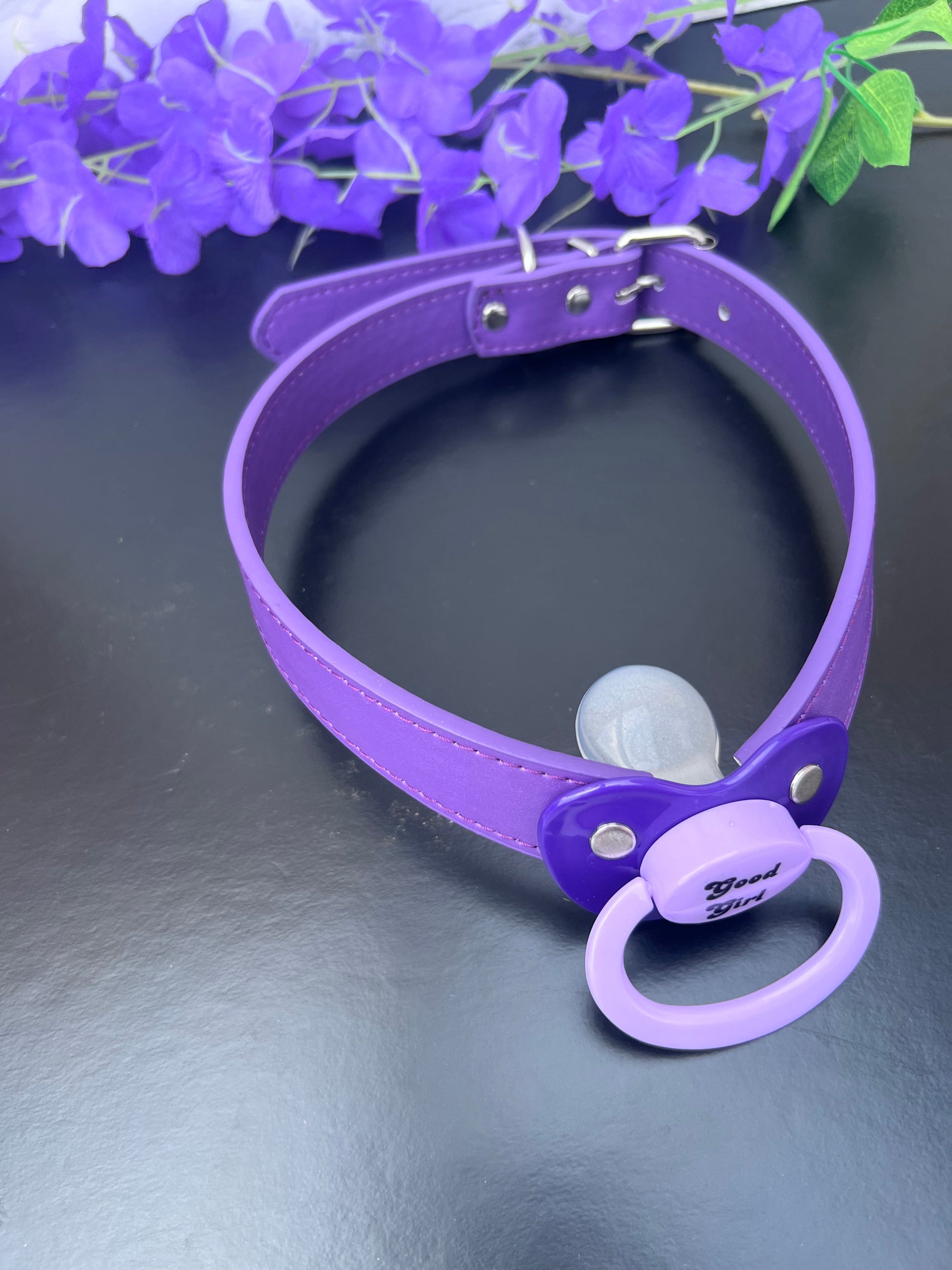 Good Girl Adult Purple Pacifier Gag