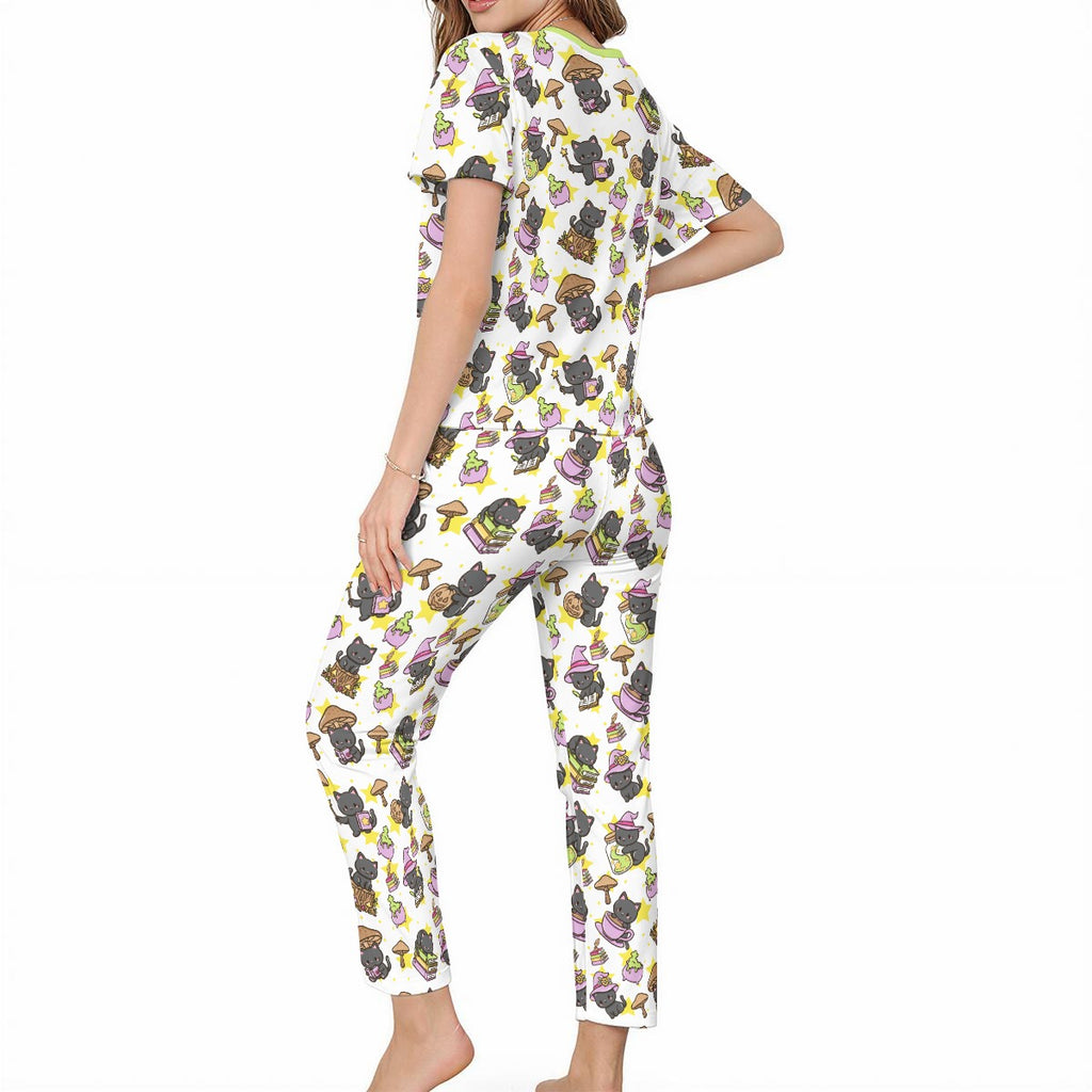Sweet Witchy Kitty Pajama Set