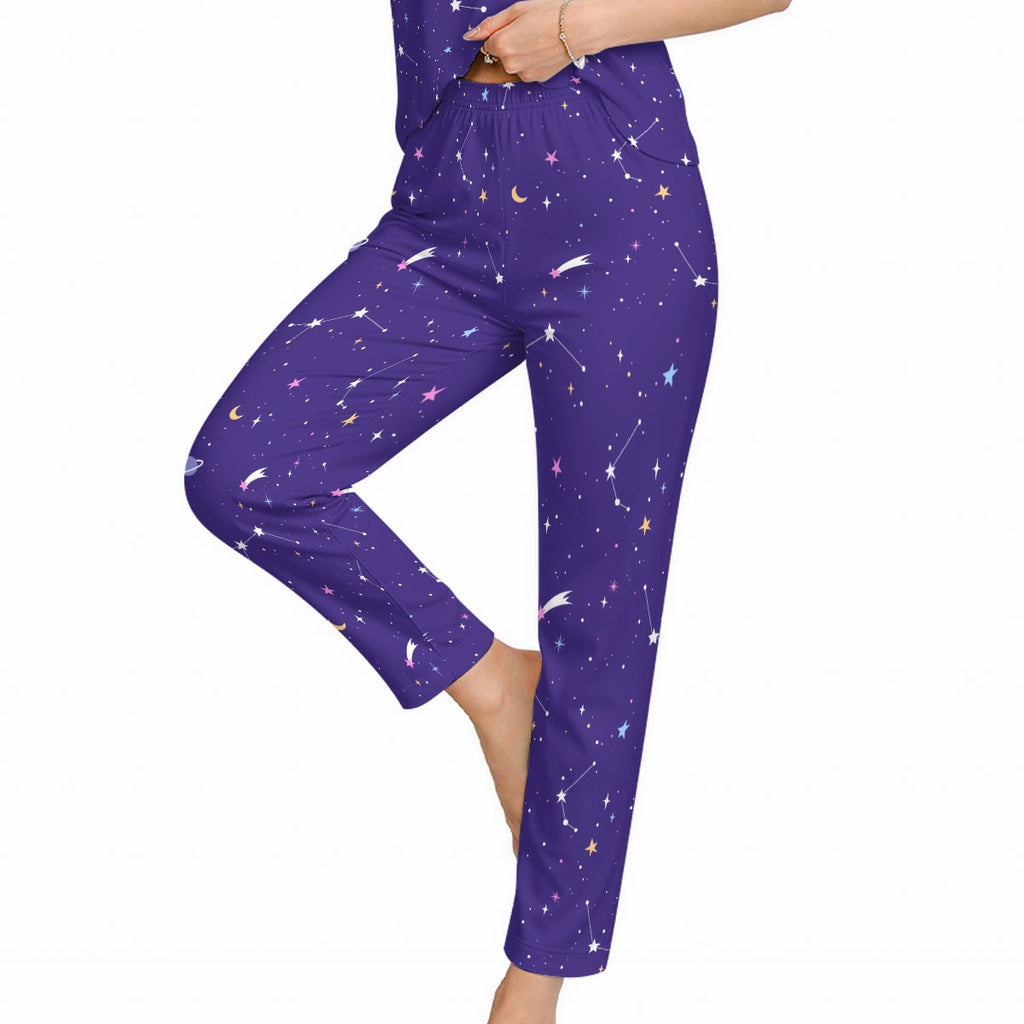 Soft Starry Night Cute Pajama Set