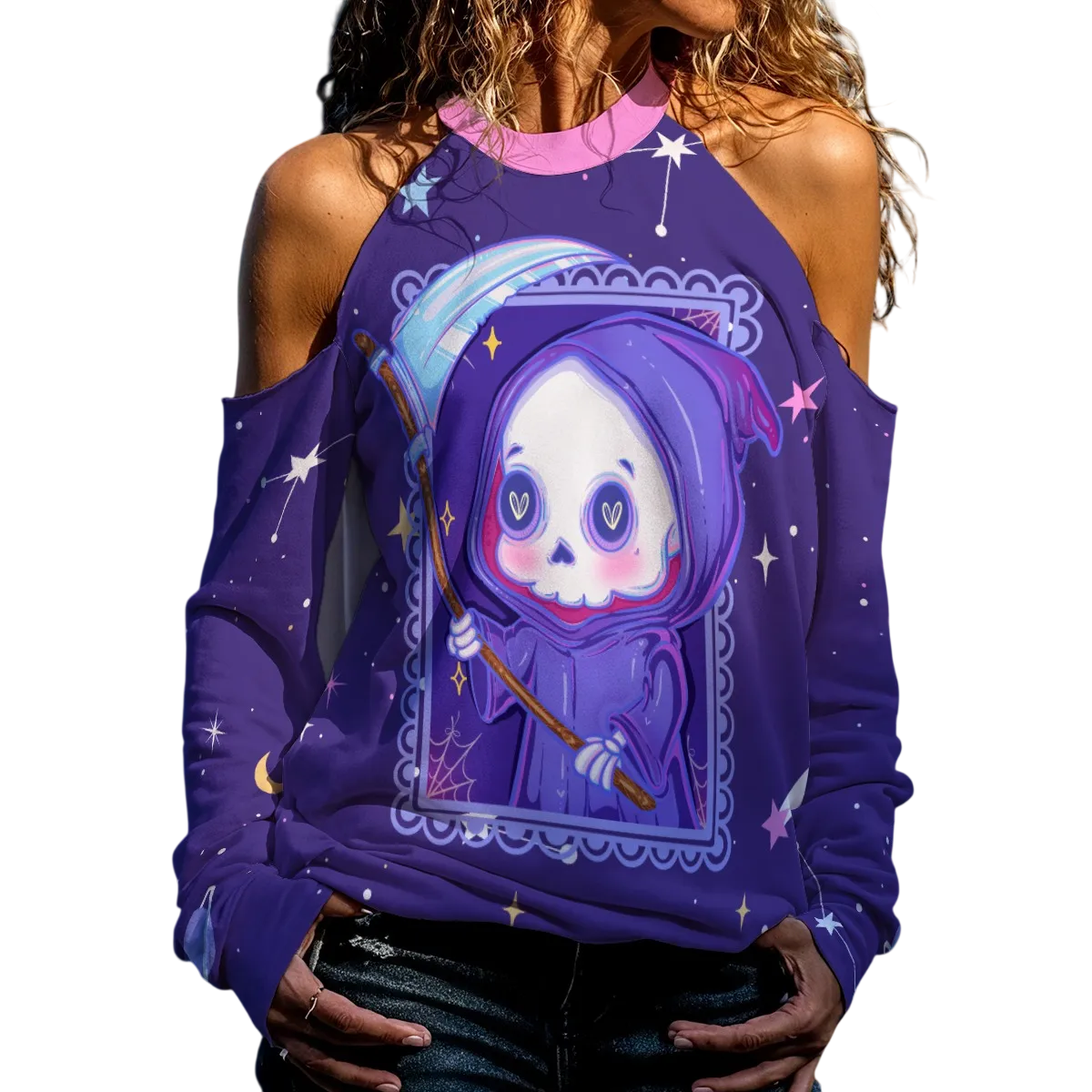 Grim Cutie Cold Shoulder Play Sweater