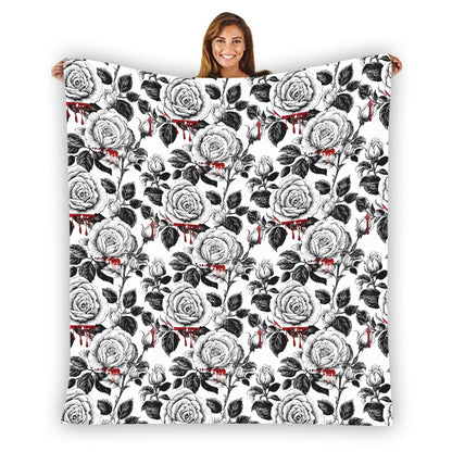 Love in Vein Flannel Blanket - Shadow Threadz Crypt