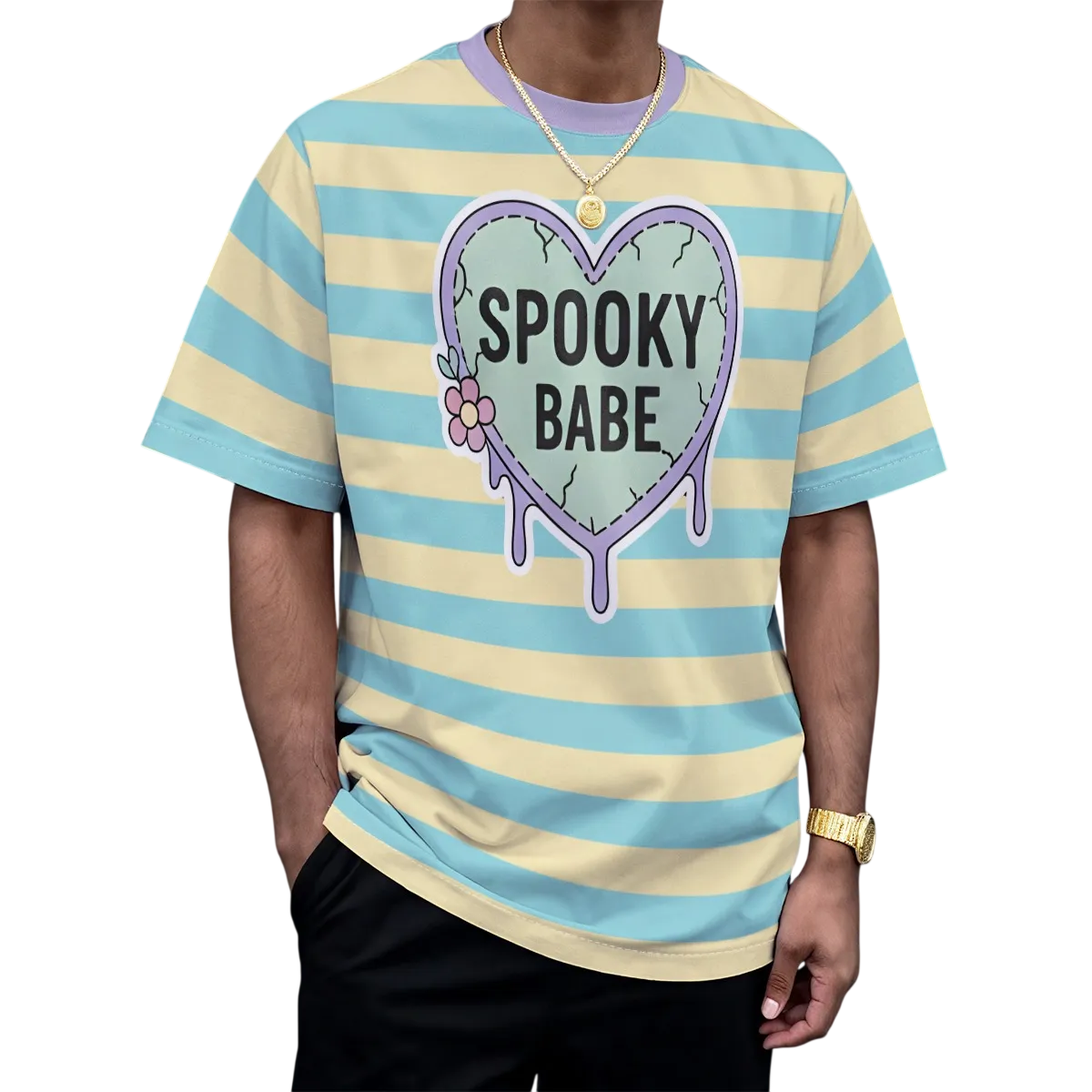 Pastel Spooky Babe Striped Play Tee