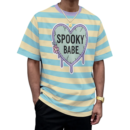 Pastel Spooky Babe Striped Play Tee