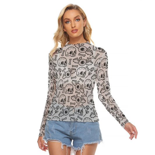 Skeletal Whisper Unisex Mesh Top - Shadow Threadz Crypt