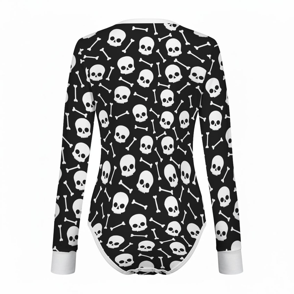 Bone Baby Long Sleeve CuddleSuit - Shadow Threadz Crypt