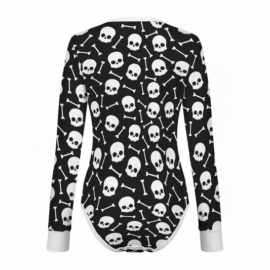 Bone Baby Long Sleeve CuddleSuit - Shadow Threadz Crypt