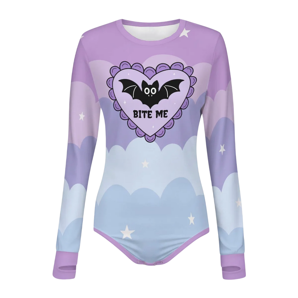 Bite Me Bat Heart Long Sleeve CuddleSuit