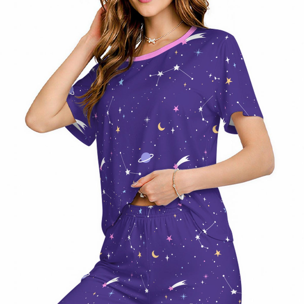 Soft Starry Night Cute Pajama Set