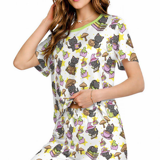 Sweet Witchy Kitty Pajama Set - Shadow Threadz Crypt