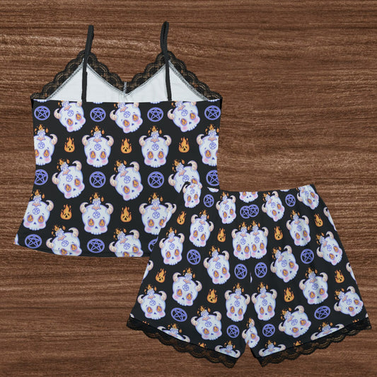 Hexed Cutie Lace Cami Jammies Set - Shadow Threadz Crypt