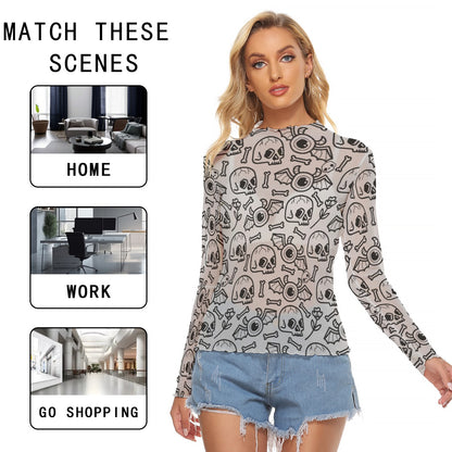 Skeletal Whisper Unisex Mesh Top - Shadow Threadz Crypt