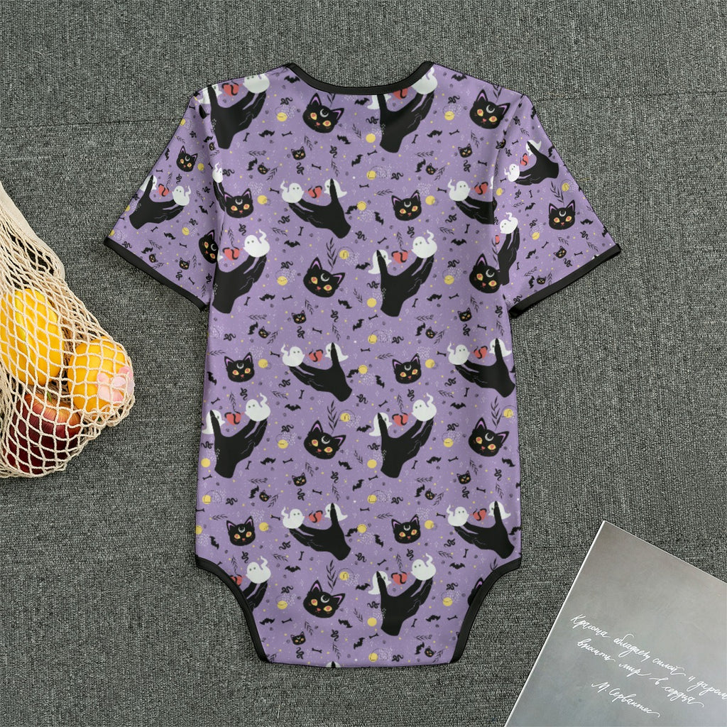 Midnight Familiar Short Sleeve CuddleSuit - Shadow Threadz Crypt
