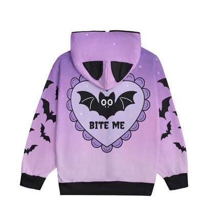 Bite Me Batty Unisex Ears Hoodie - Shadow Threadz Crypt