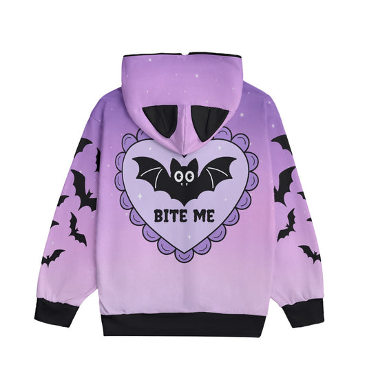 Bite Me Batty Unisex Ears Hoodie - Shadow Threadz Crypt