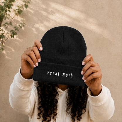 Feral Goth Embroidered Beanie