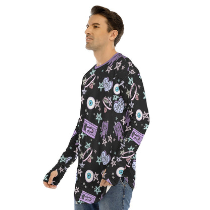 Ghoul Club Fingerless Long Sleeve Tee - Shadow Threadz Crypt