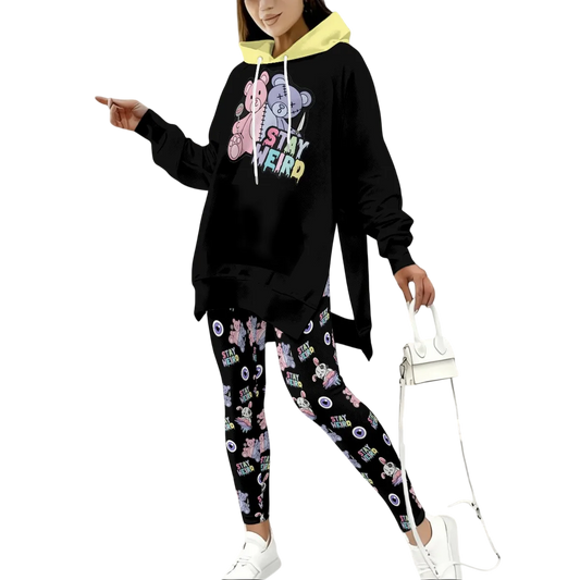 Stay Weird Soft Stretch Hoodie Set - Shadow Threadz Crypt