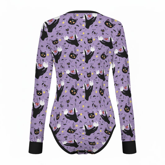 Midnight Familiar Long Sleeve CuddleSuit - Shadow Threadz Crypt