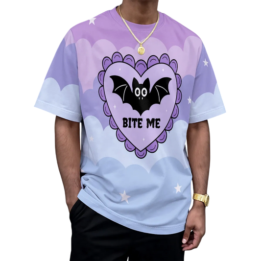 Bite Me Bat Heart Play Tee