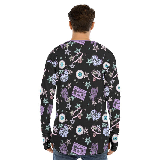 Ghoul Club Fingerless Long Sleeve Tee - Shadow Threadz Crypt